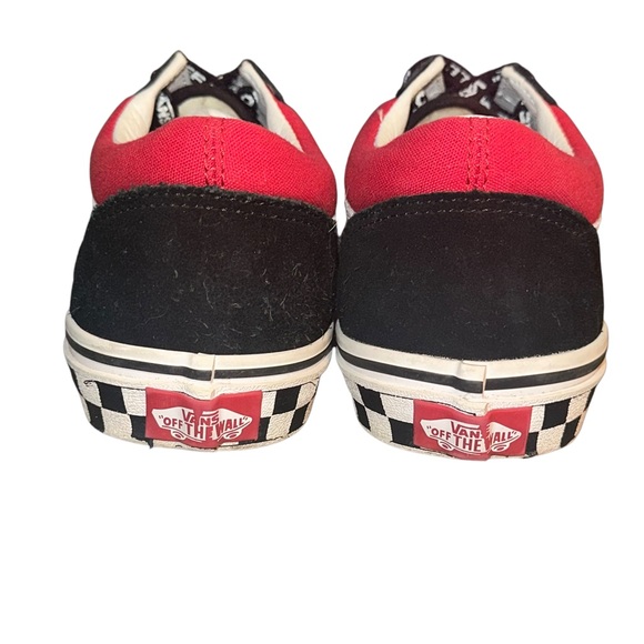 Vans Old Skool red and black checkerboard sole sneakers - Picture 6 of 9